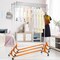 Rolling Z-Base Garment Rack with Single Hang Rail and Swivel Casters Stainless Steel Clothes Organizer